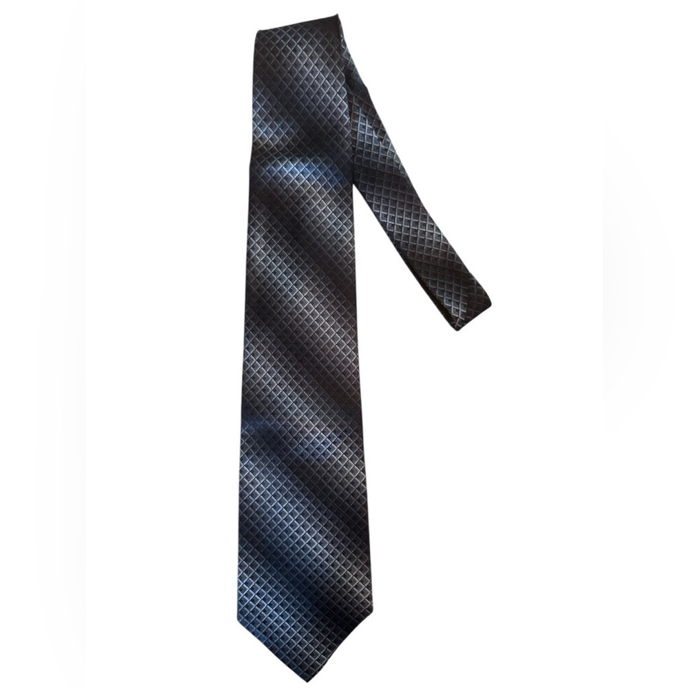 Vintage Pierre Cardin Black Silver Abstract 100% Silk Men’s Necktie Made In USA